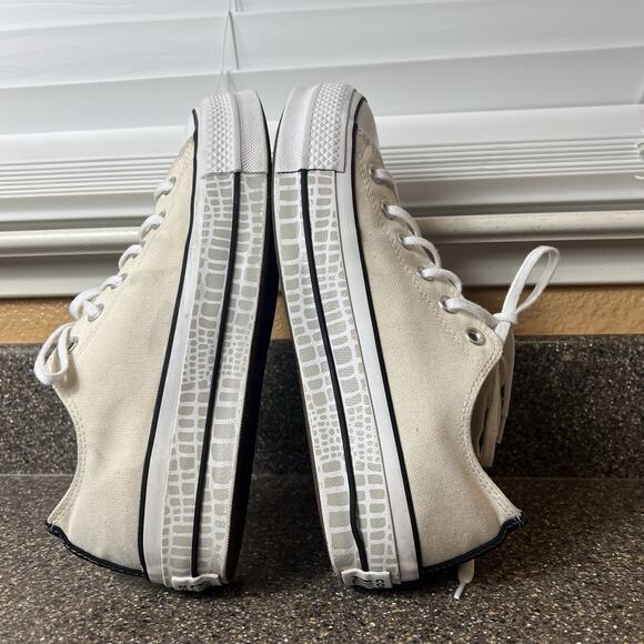 Converse All Star Ivory Canvas Gray Print Platform Womens 9 Sneaker Lace Up Shoe - Picture 5 of 11